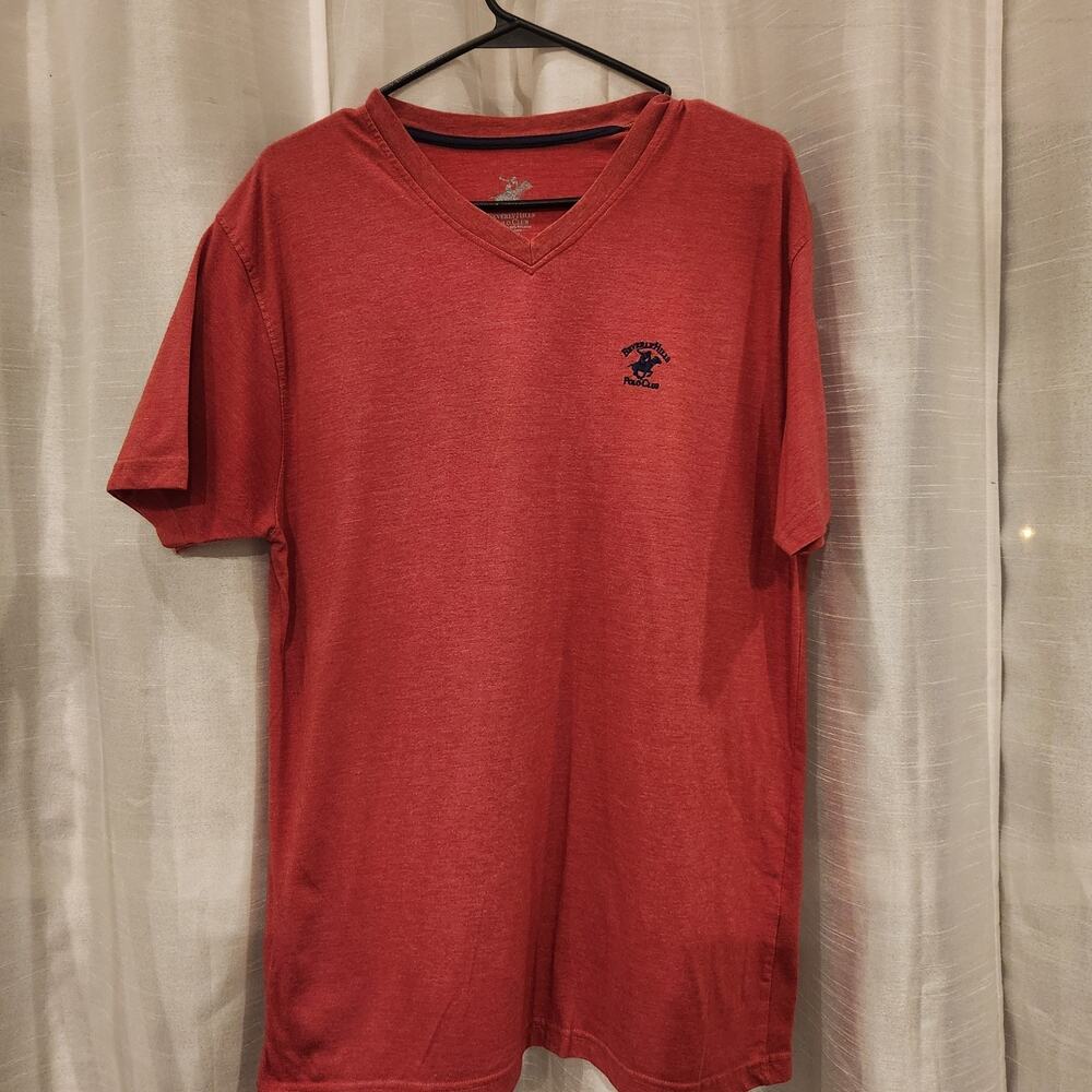 Beverly Hills Polo Club Men's Short‎ Sleeve V-Neck Cotton Blend T-Shirt Large